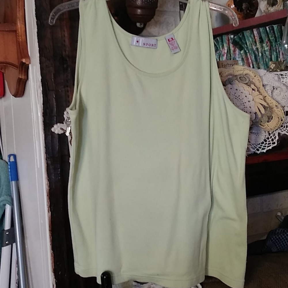 XL mint green knit stretch Tank Top
